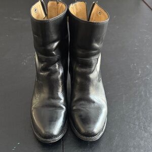 Black Leather FRYE Ankle Boots
